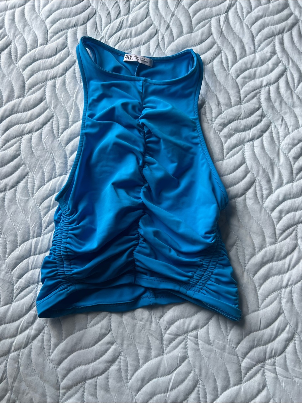 Zara High Neck Blue Crop Top size M